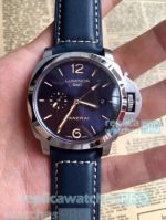 Best Quality Replica Panerai Luminor GMT Blue Dial Blue Leather Strap Men's Watch 44mm